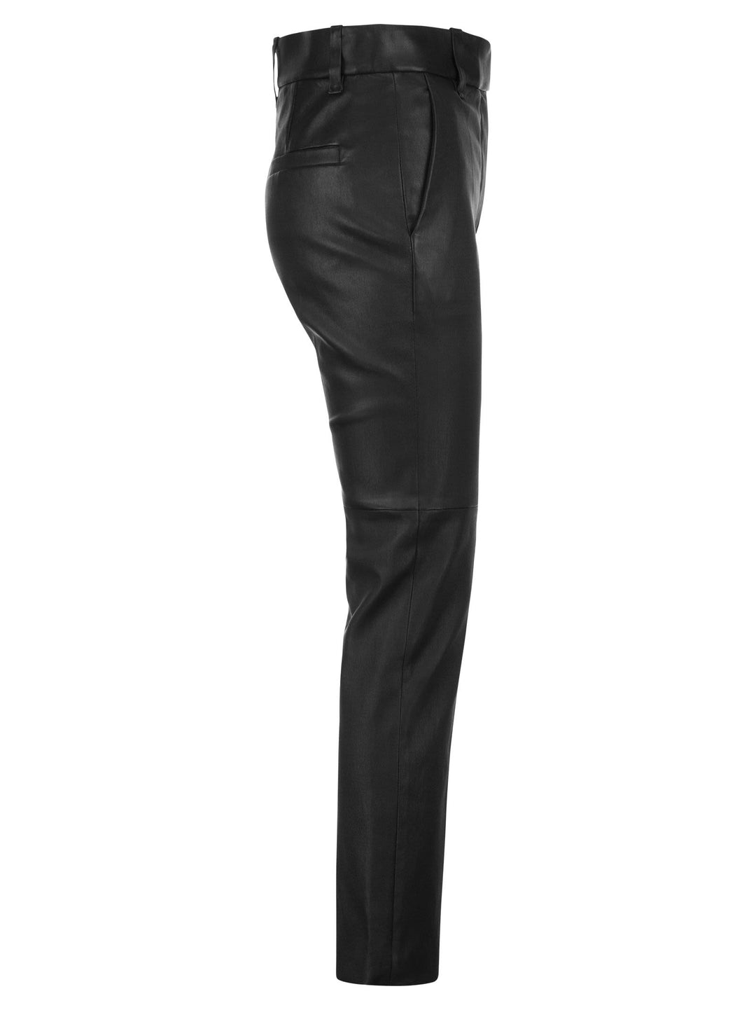 Brunello Cucinelli Women Stretch Nappa Leather Cigarette Trousers