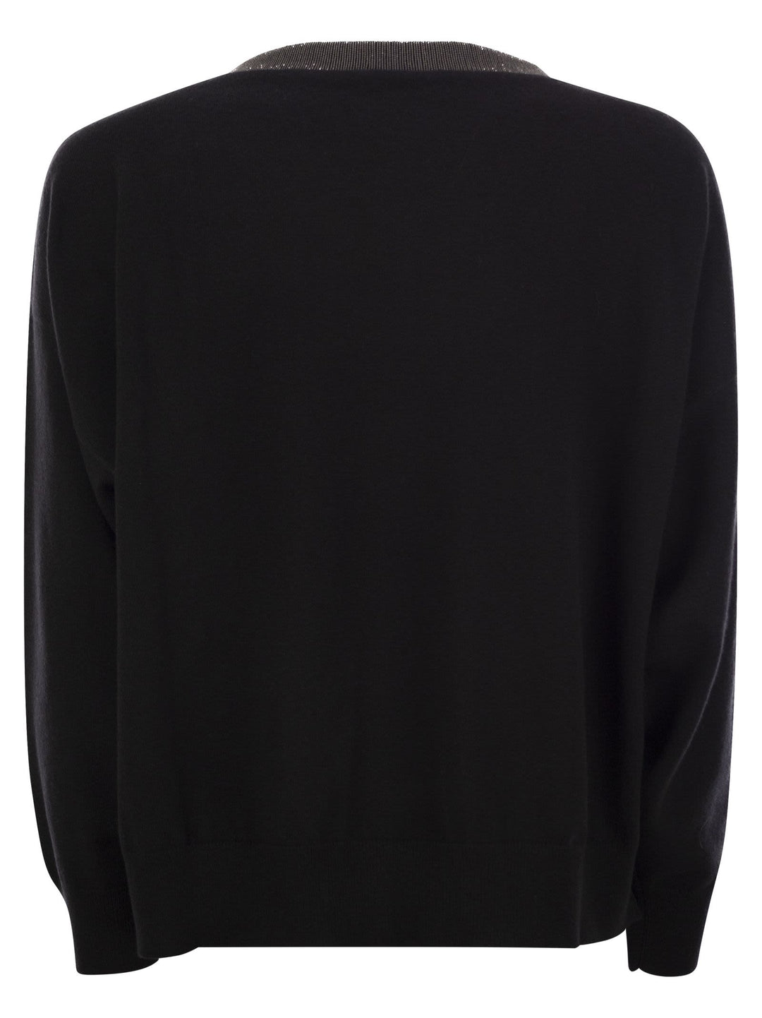 Brunello Cucinelli Women Cashmere Sweater With Precious Ribbed Neckline