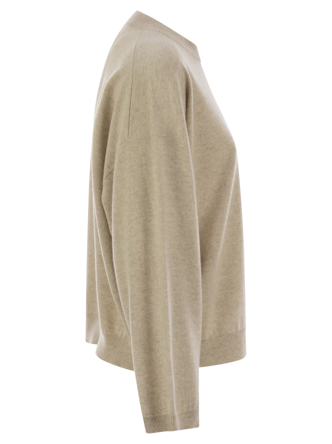 Brunello Cucinelli Women Virgin Wool, Cashmere And Silk Sweater With Shiny Pocket Detail