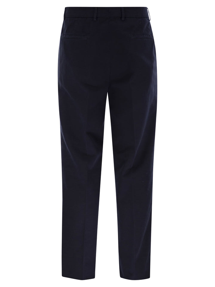 Brunello Cucinelli Men Leisure Fit Trousers In Garment-Dyed Cotton Velvet With Darts