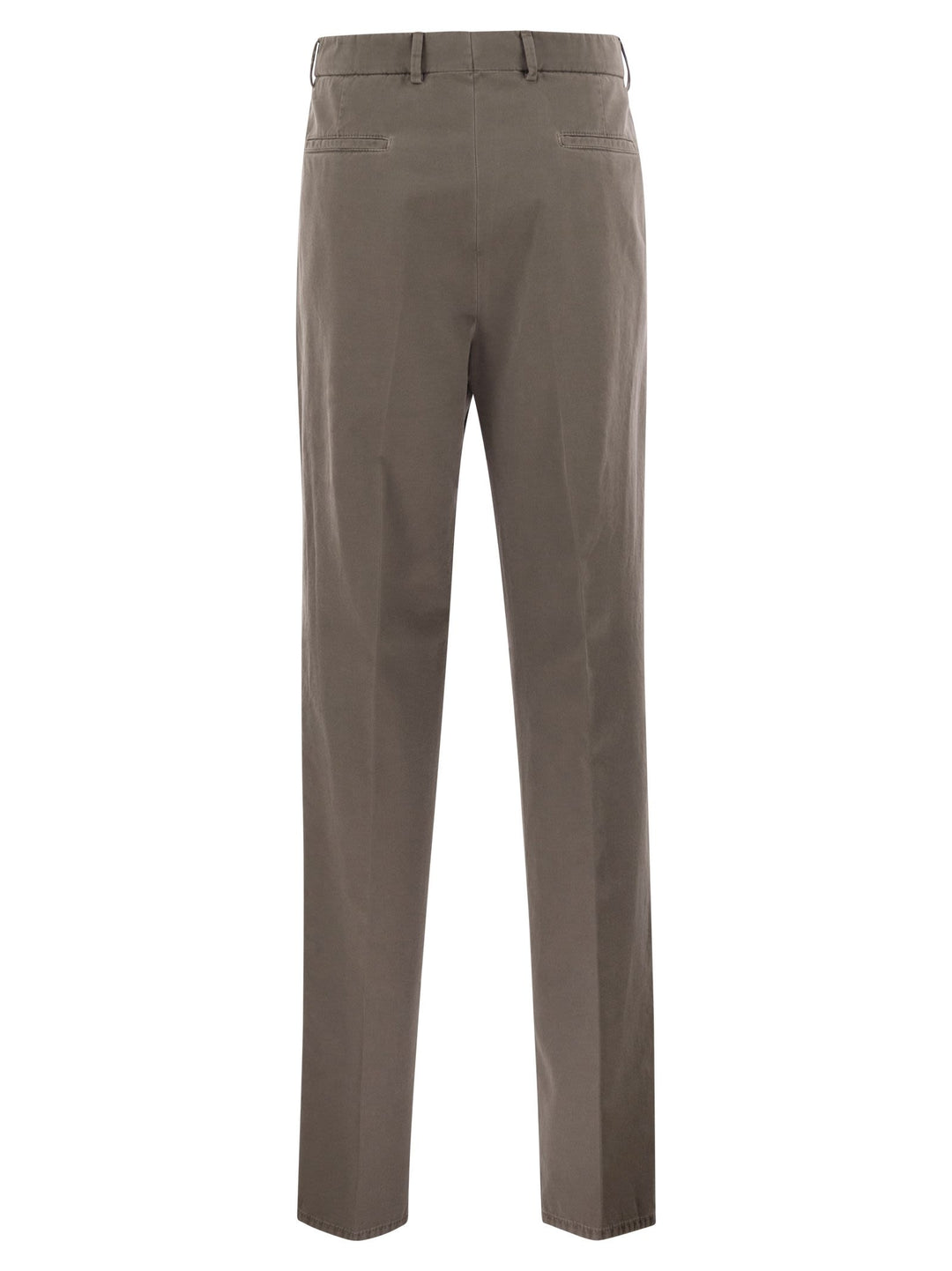 Brunello Cucinelli Men Leisure Fit Trousers In Garment-Dyed Cotton Velvet With Darts