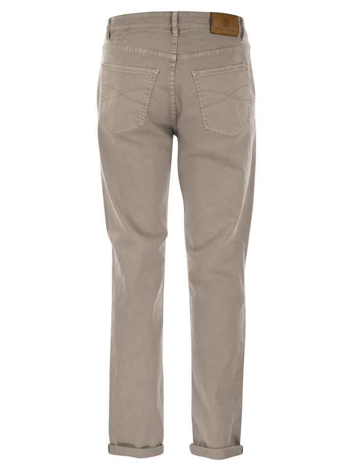 Brunello Cucinelli Men Five-Pocket Traditional Fit Trousers In Light Comfort-Dyed Denim