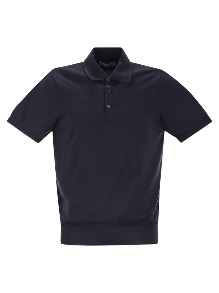 Brunello Cucinelli Men Lightweight Cotton Knit Polo Shirt