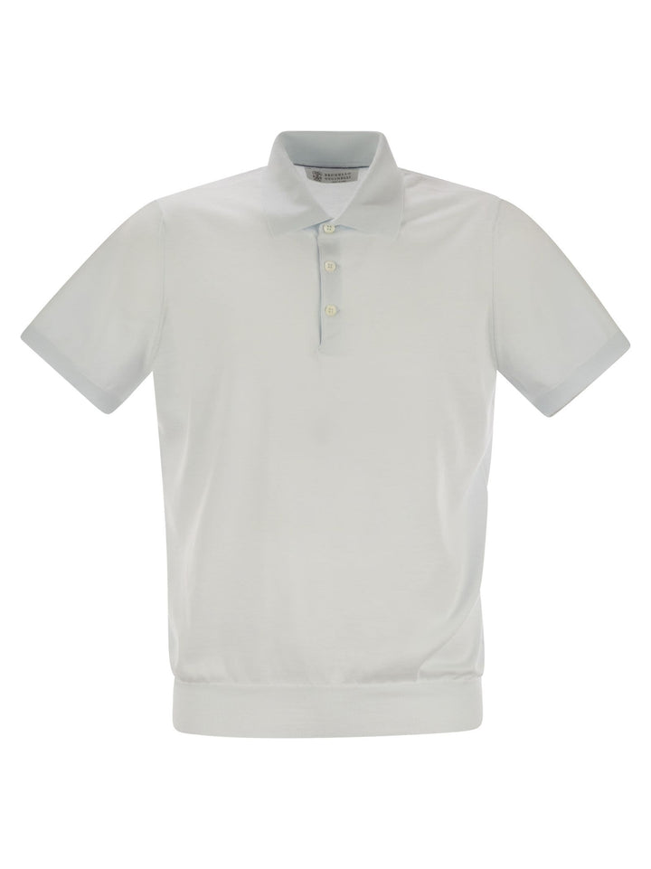 Brunello Cucinelli Men Lightweight Cotton Knit Polo Shirt