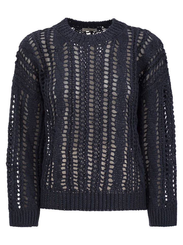 Brunello Cucinelli Women Cable &amp; Mesh Jute And Cotton Jersey