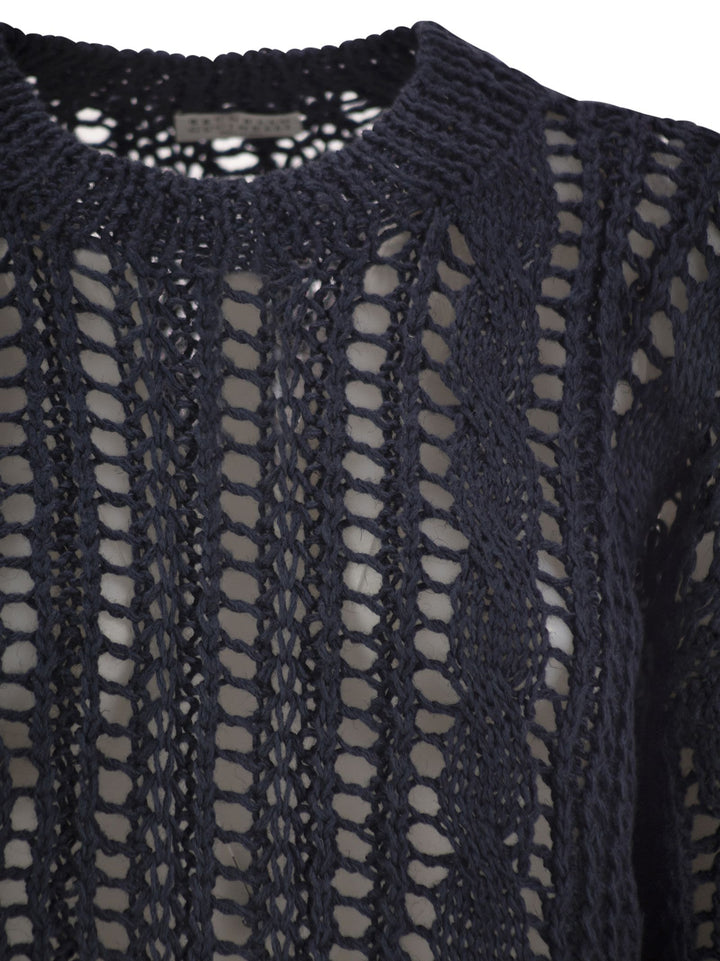 Brunello Cucinelli Women Cable & Mesh Jute And Cotton Jersey