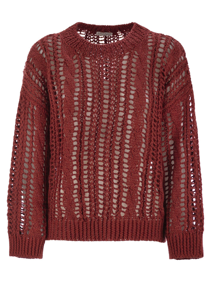 Brunello Cucinelli Women Cable & Mesh Jute And Cotton Jersey