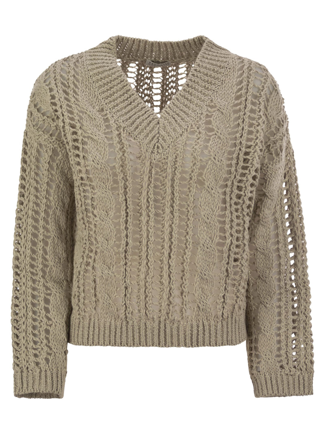 Brunello Cucinelli Women Cable &amp; Mesh Jute And Cotton Jersey