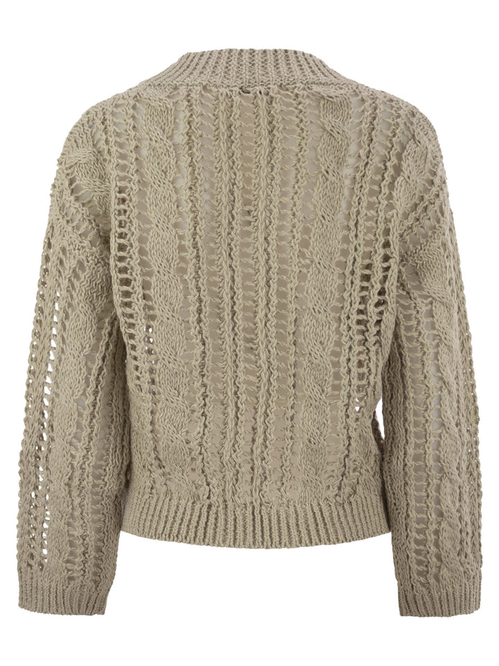 Brunello Cucinelli Women Cable &amp; Mesh Jute And Cotton Jersey