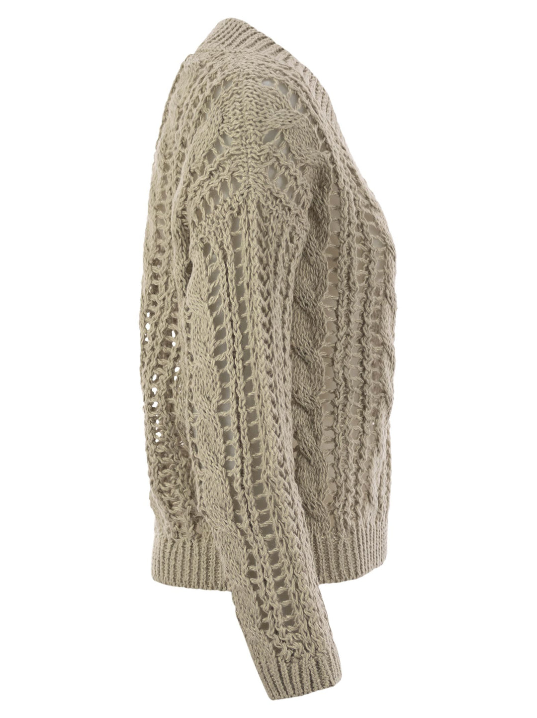 Brunello Cucinelli Women Cable &amp; Mesh Jute And Cotton Jersey