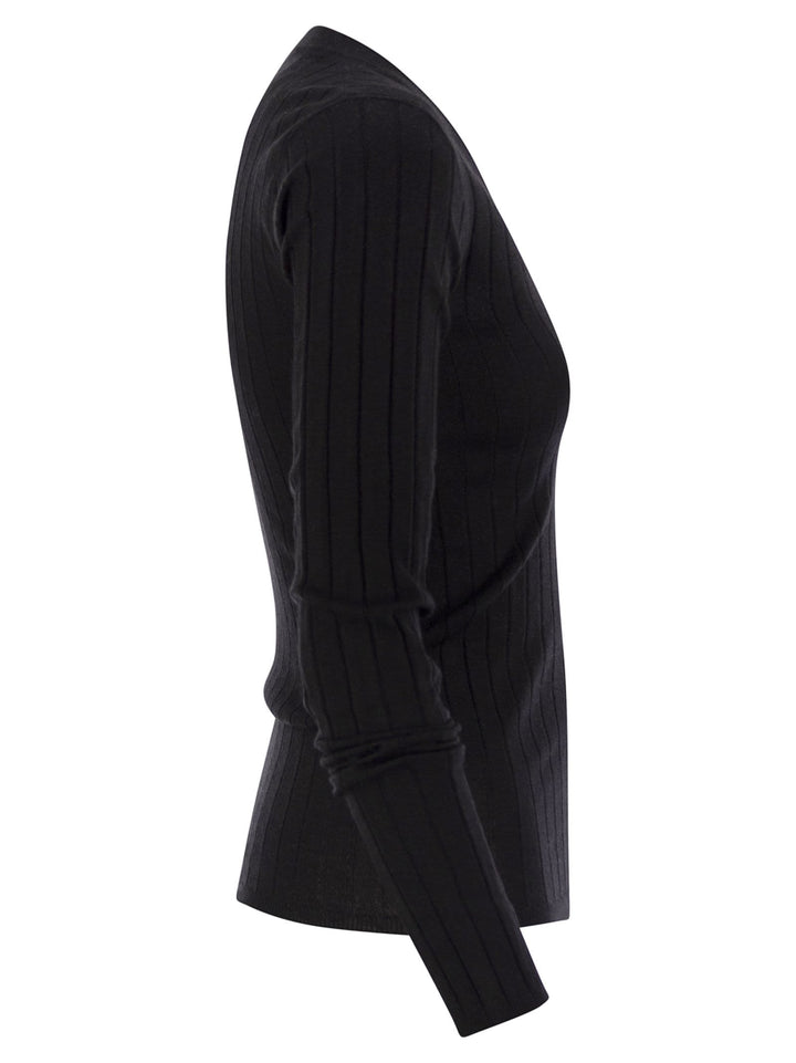 Brunello Cucinelli Women Lightweight Cashmere And Silk Broad Rib Sweater