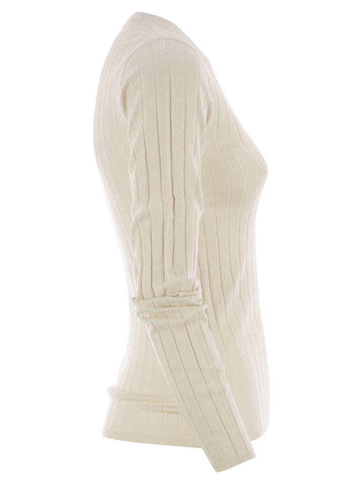 Brunello Cucinelli Women Lightweight Cashmere And Silk Broad Rib Sweater