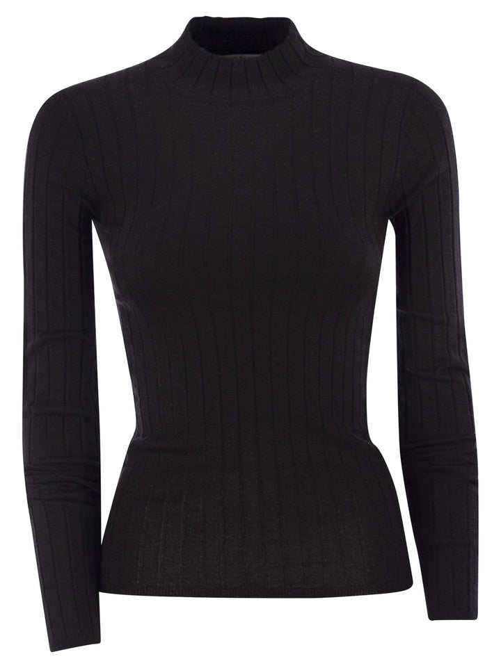 Brunello Cucinelli Women Lightweight Cashmere And Silk Broad Rib Sweater