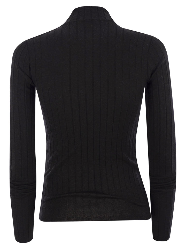 Brunello Cucinelli Women Lightweight Cashmere And Silk Broad Rib Sweater