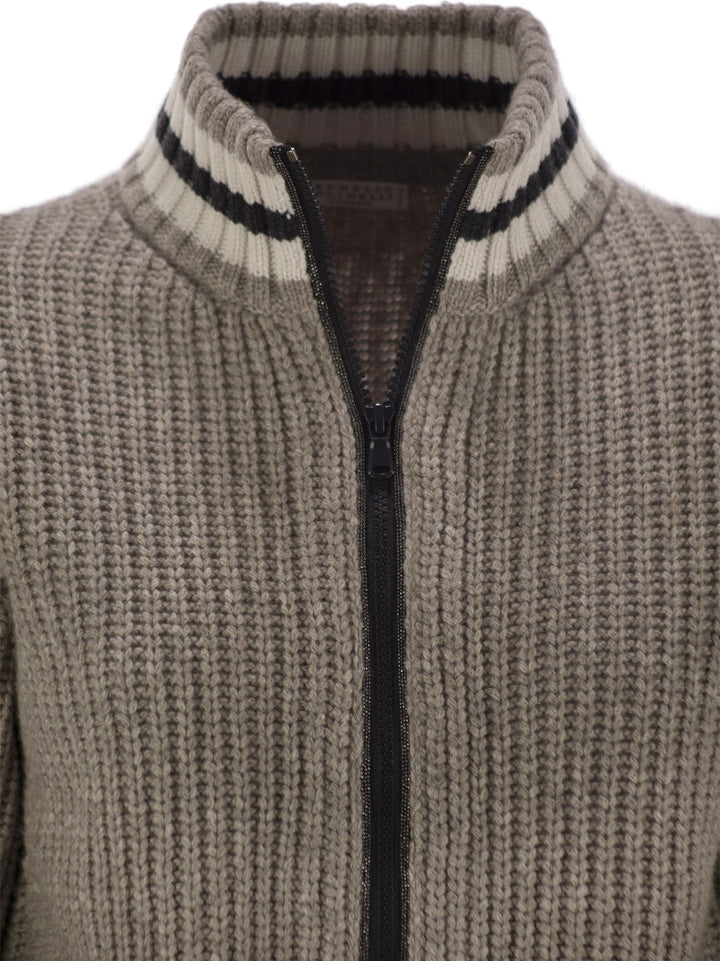 Brunello Cucinelli Women Cashmere Cardigan With Shiny Trims