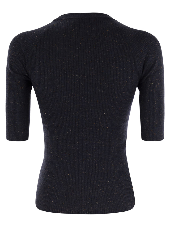 Brunello Cucinelli Women Sparkling Ribbed Cashmere Sweater