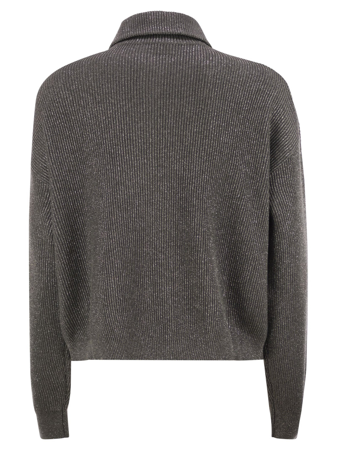 Brunello Cucinelli Women Cotton And Viscose Rib Knit High Collar