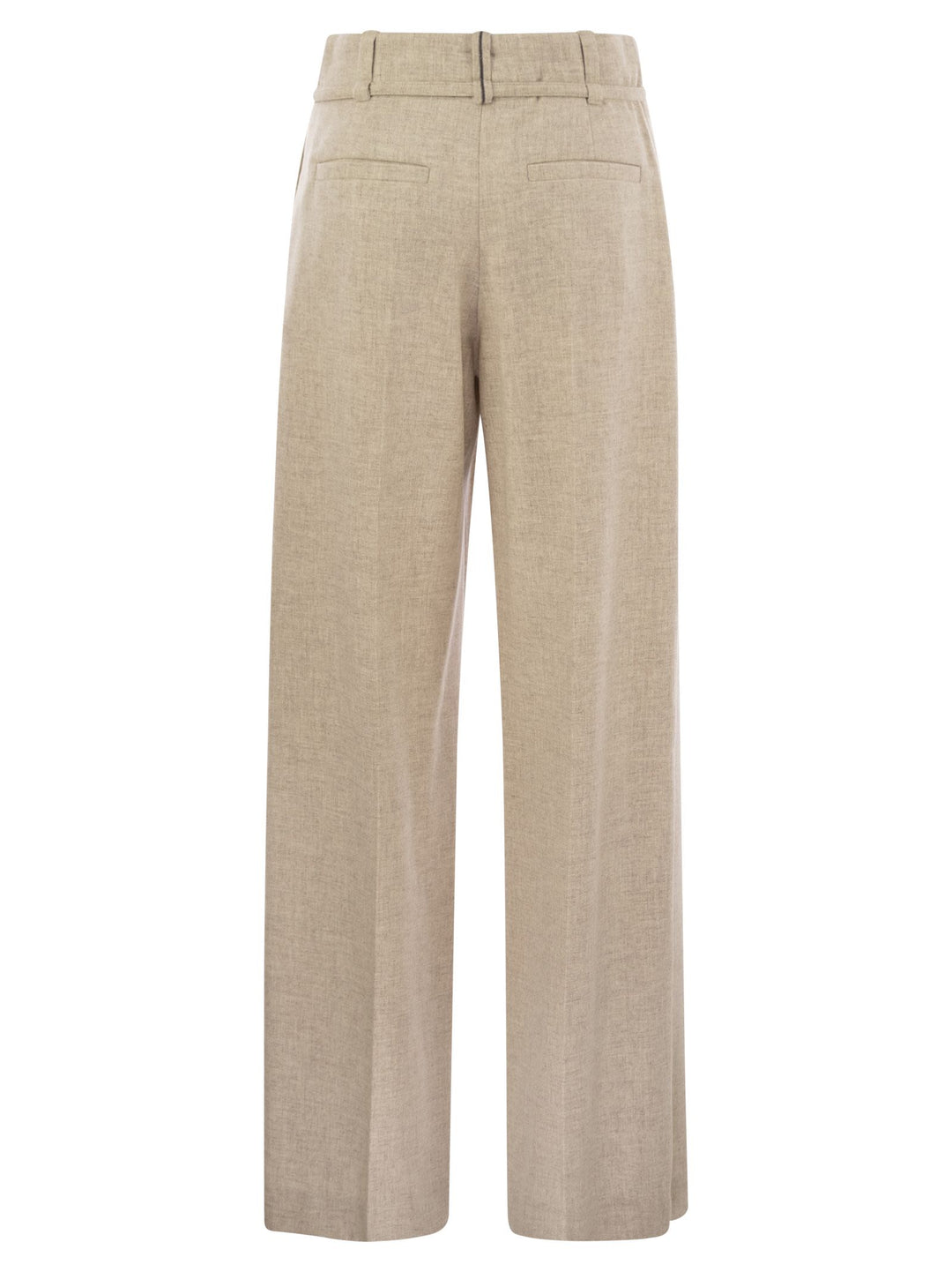 Brunello Cucinelli Women Virgin Wool And Cashmere Trousers With Necklace
