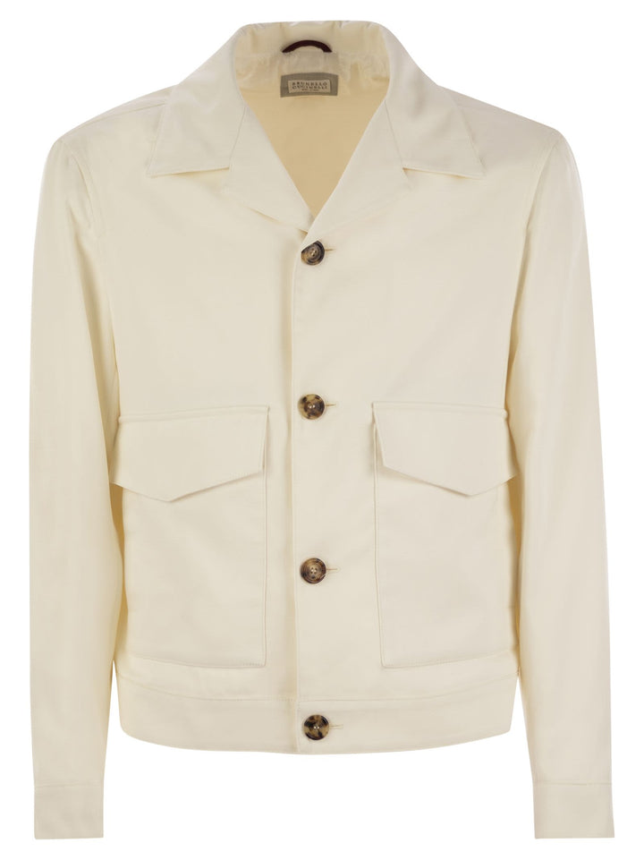 Brunello Cucinelli Men Silk Outerwear With Patch Pockets