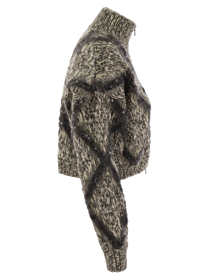 Brunello Cucinelli Women Knitted Wool-Blend Cardigan