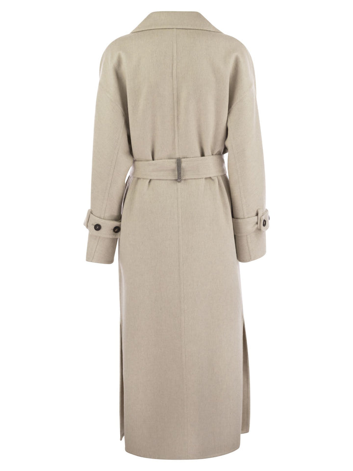 Brunello Cucinelli Women Cashmere Coat With Jewel Detail