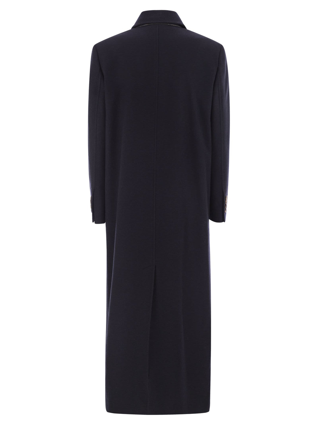 Brunello Cucinelli Women Long Wool Coat With Jewellery