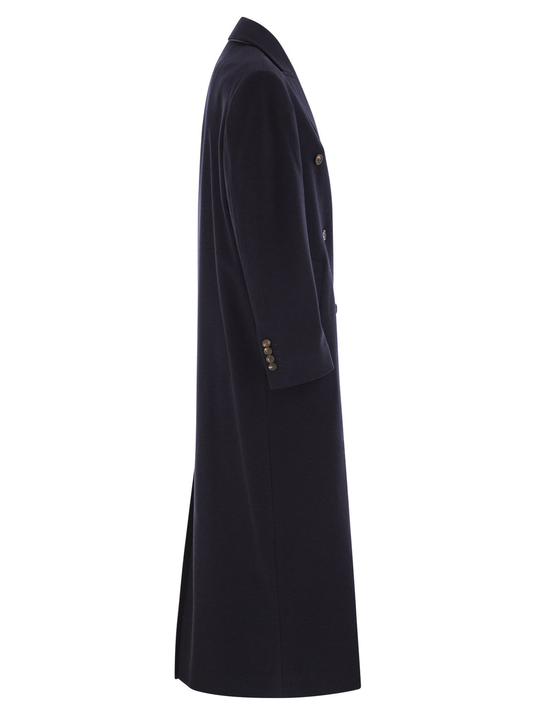 Brunello Cucinelli Women Long Wool Coat With Jewellery