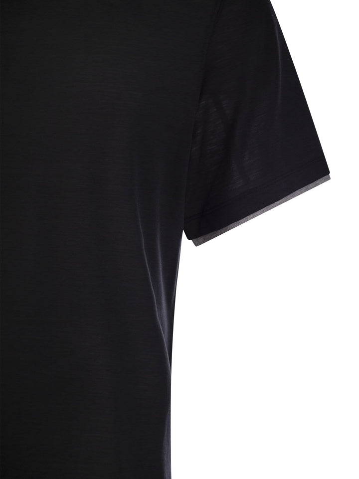 Brunello Cucinelli Men Silk And Cotton T-Shirt