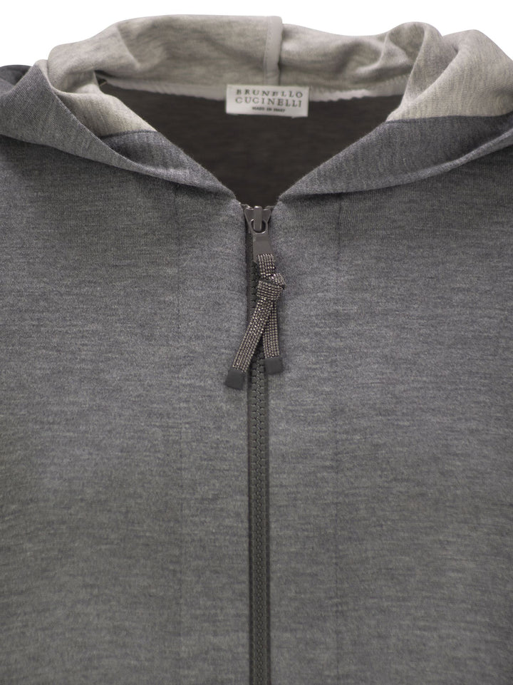 Brunello Cucinelli Women Cotton-Silk Sweatshirt Topwear With Jewellery
