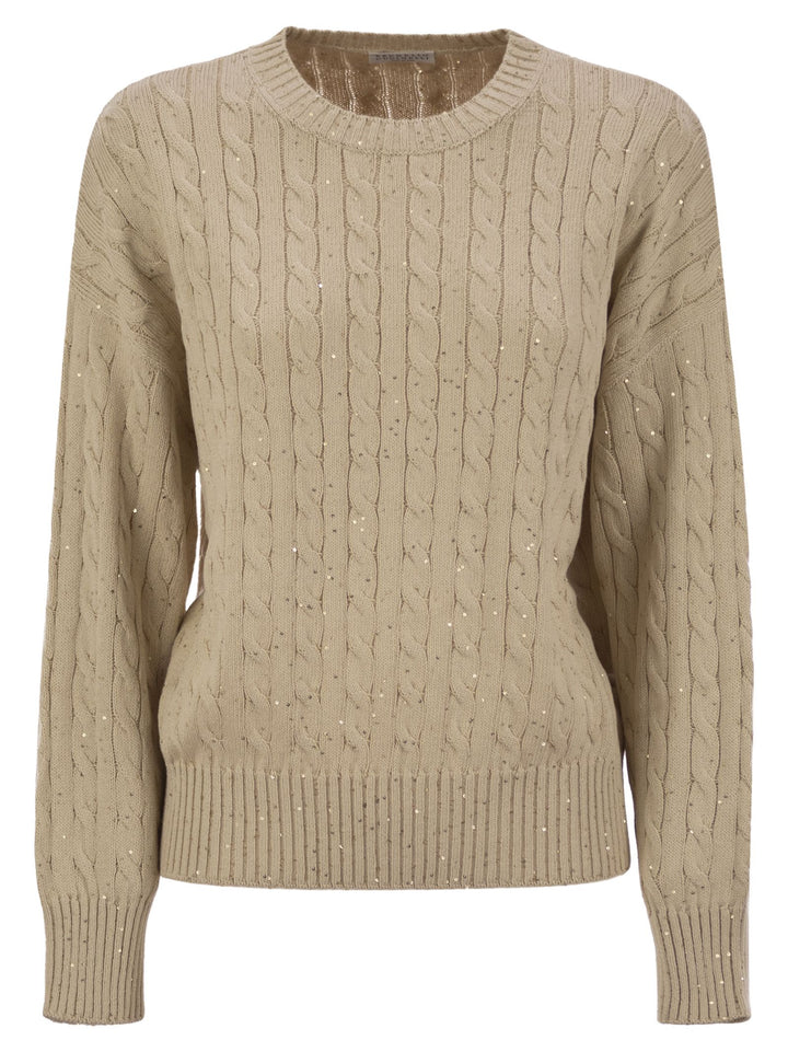 Brunello Cucinelli Women Dazzling Cables Cotton Jersey