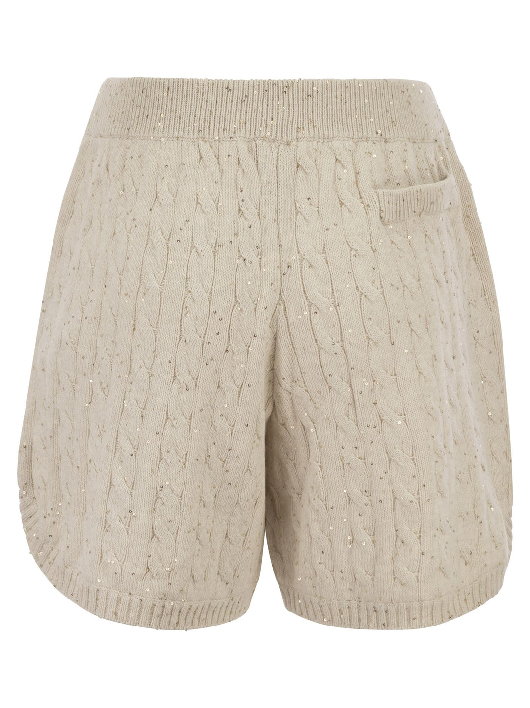 Brunello Cucinelli Women Cotton Knit Shorts With Sequins