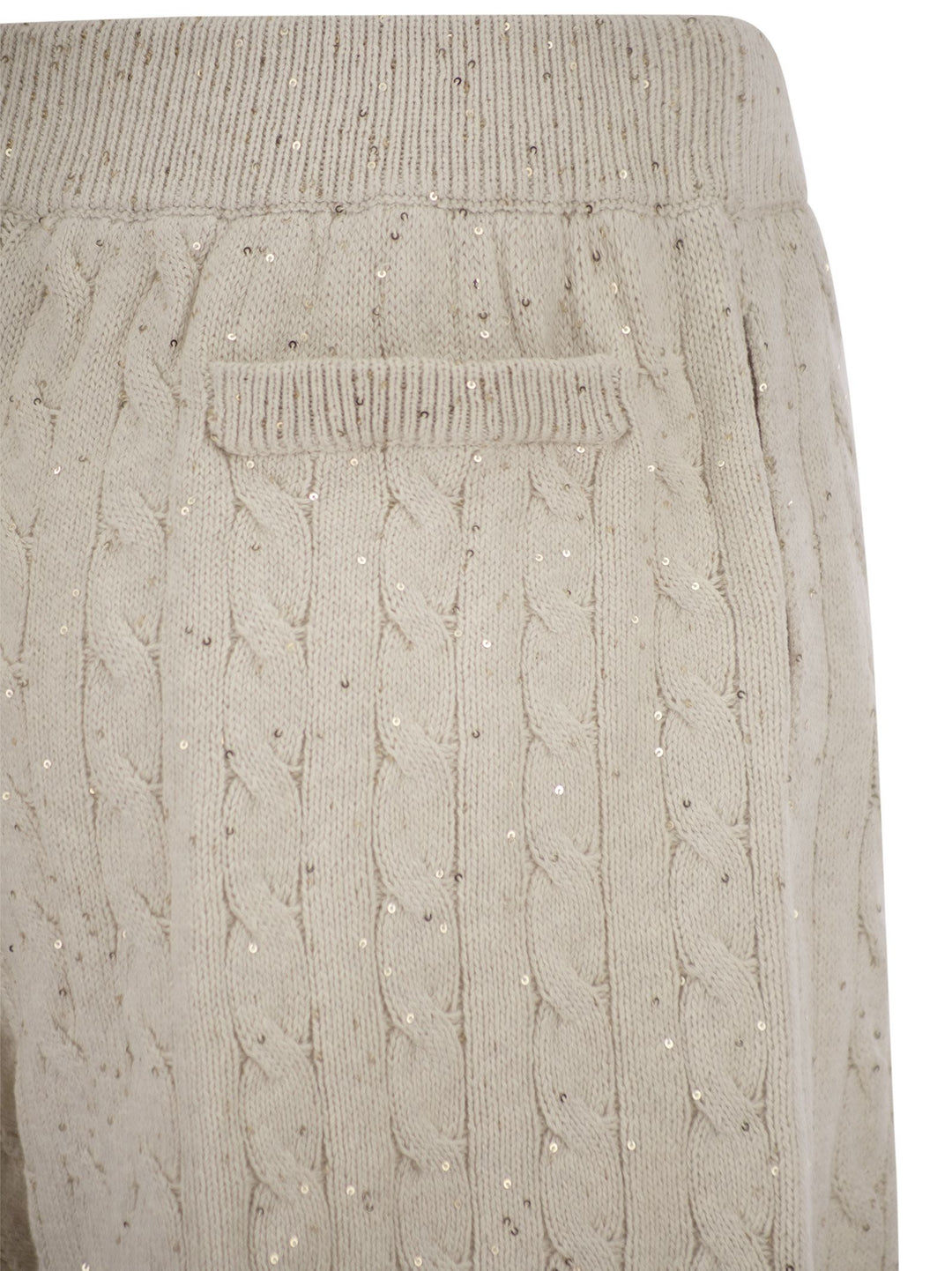 Brunello Cucinelli Women Cotton Knit Shorts With Sequins