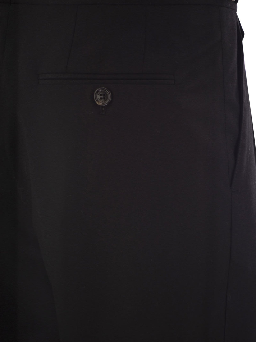 Brunello Cucinelli Men Tailor-Fit Trousers In Virgin Wool Canvas With Double Inverted Darts And Buckles On The Side