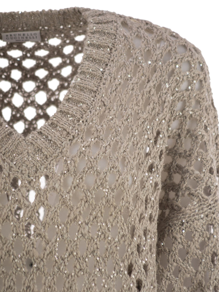 Brunello Cucinelli Women Dazzling Net Silk And Linen Jersey