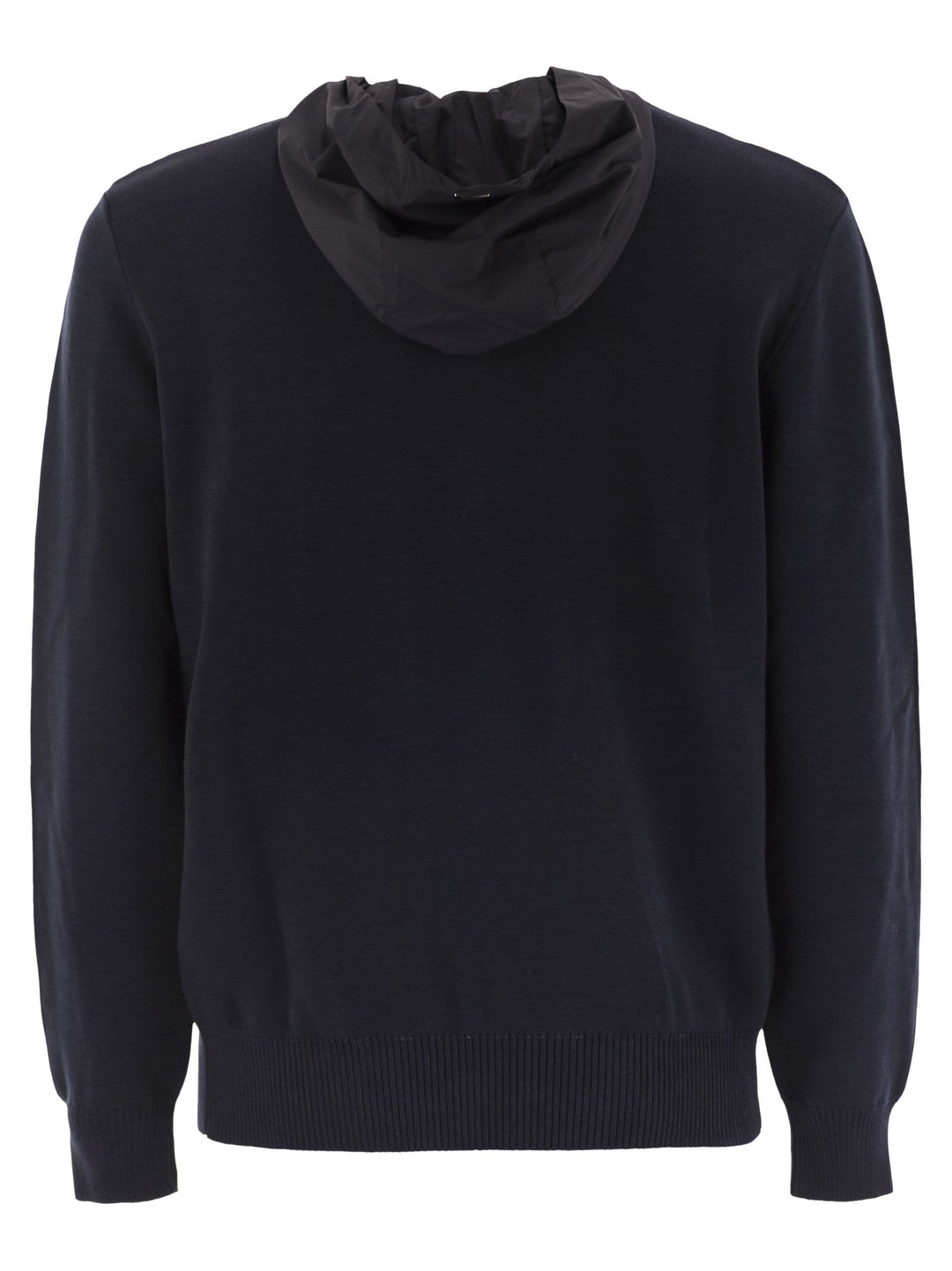 Herno Men Resort Double Cotton Knit And Nylon Hoodie