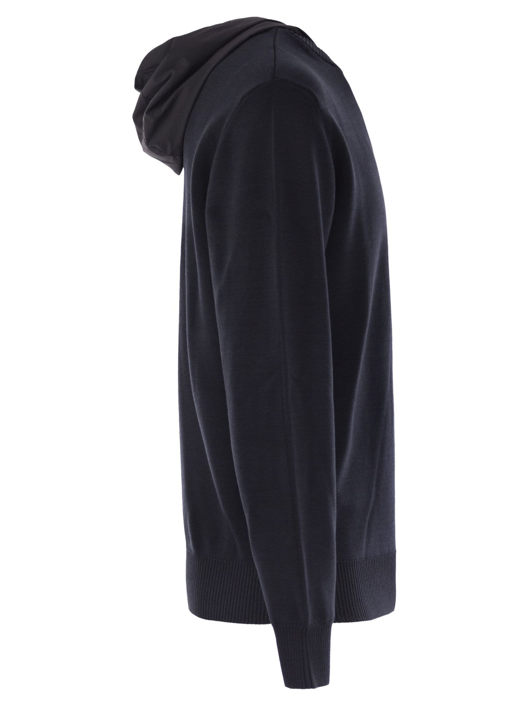 Herno Men Resort Double Cotton Knit And Nylon Hoodie