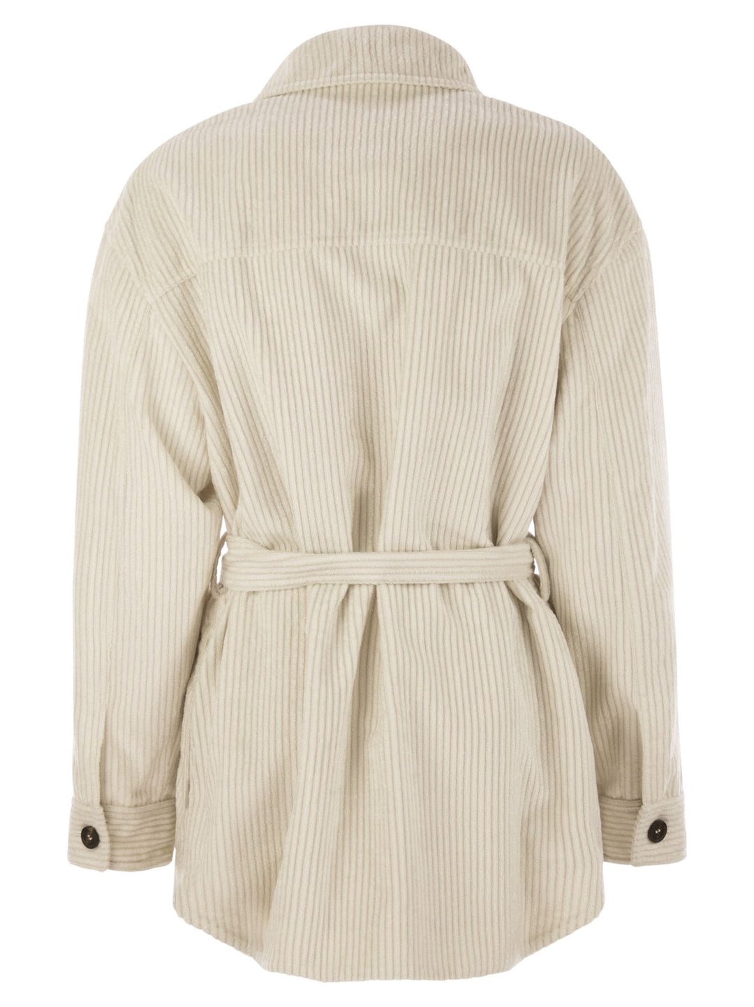 Brunello Cucinelli Women Corduroy Safari-Style Jacket With Jewellery