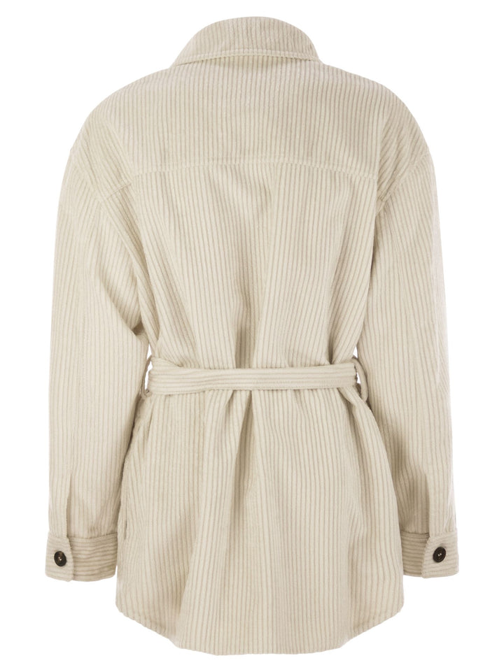 Brunello Cucinelli Women Corduroy Safari-Style Jacket With Jewellery