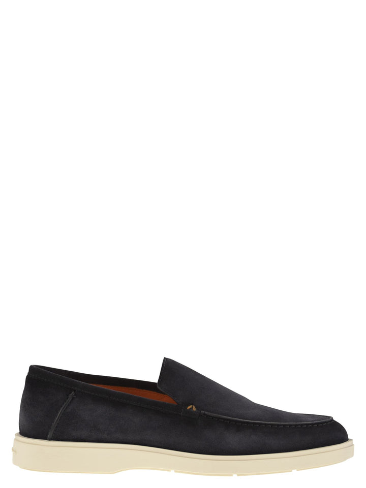 Santoni Men Suede Moccasin