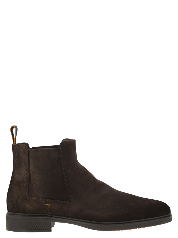 Santoni Men Easy Suede Ankle Boot