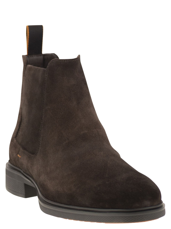 Santoni Men Easy Suede Ankle Boot