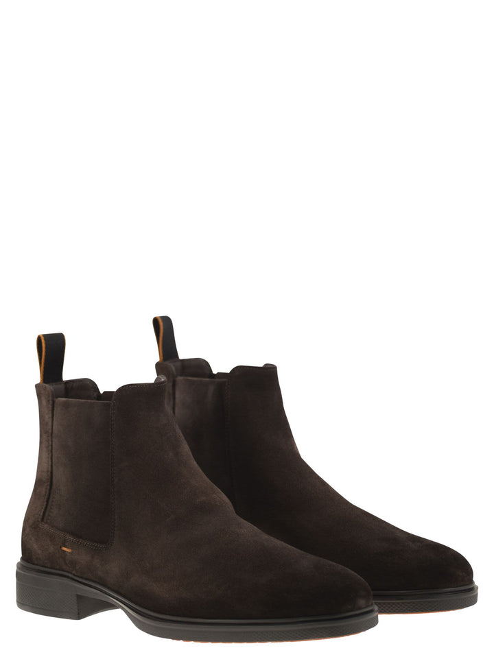 Santoni Men Easy Suede Ankle Boot