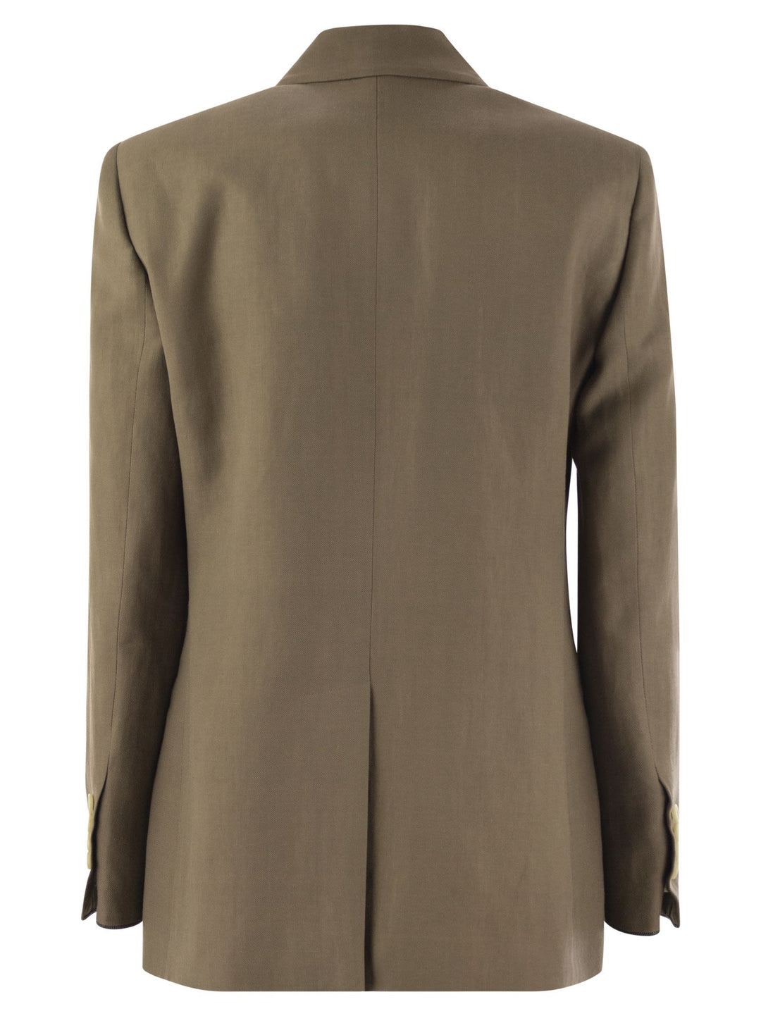 Brunello Cucinelli Women Fluid Viscose And Linen Twill Jacket With Shiny Cuffs