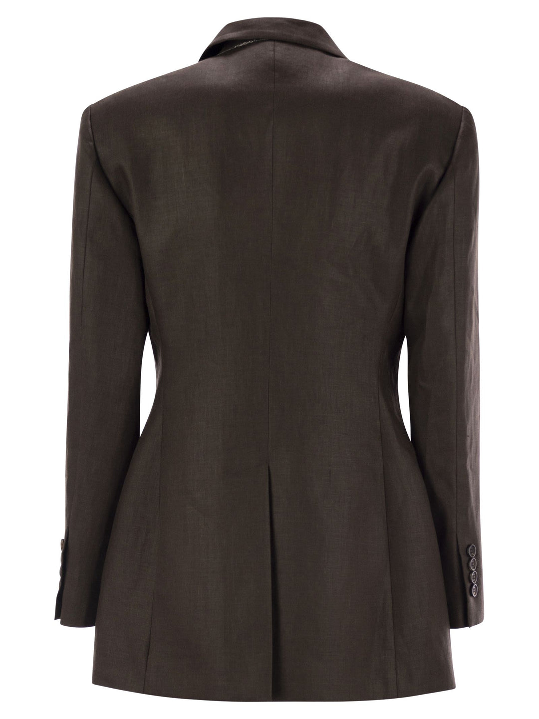 Brunello Cucinelli Women Shiny Linen Twill Jacket With Necklace