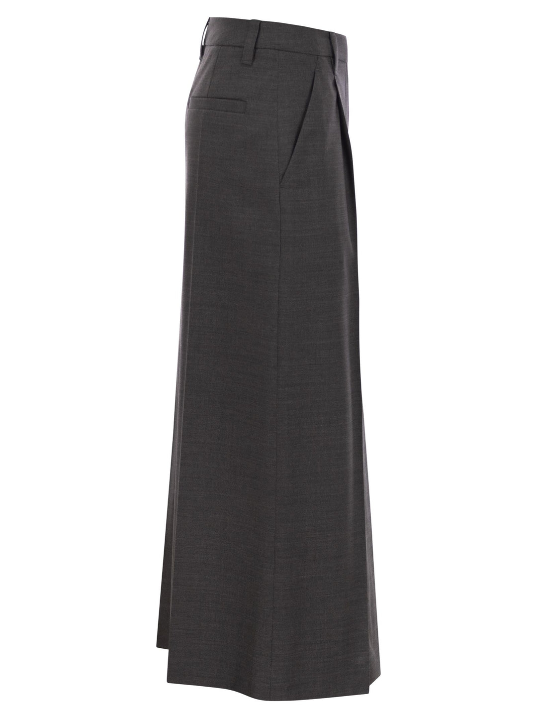 Brunello Cucinelli Women Sartorial Long Skirt In Virgin Wool Canvas