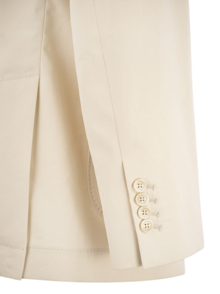 Brunello Cucinelli Men Cotton And Cashmere Deconstructed Jacket With Patch Pockets