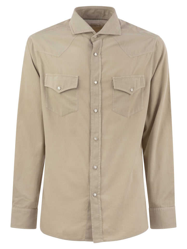 Brunello Cucinelli Men Easy Fit Corduroy Shirt