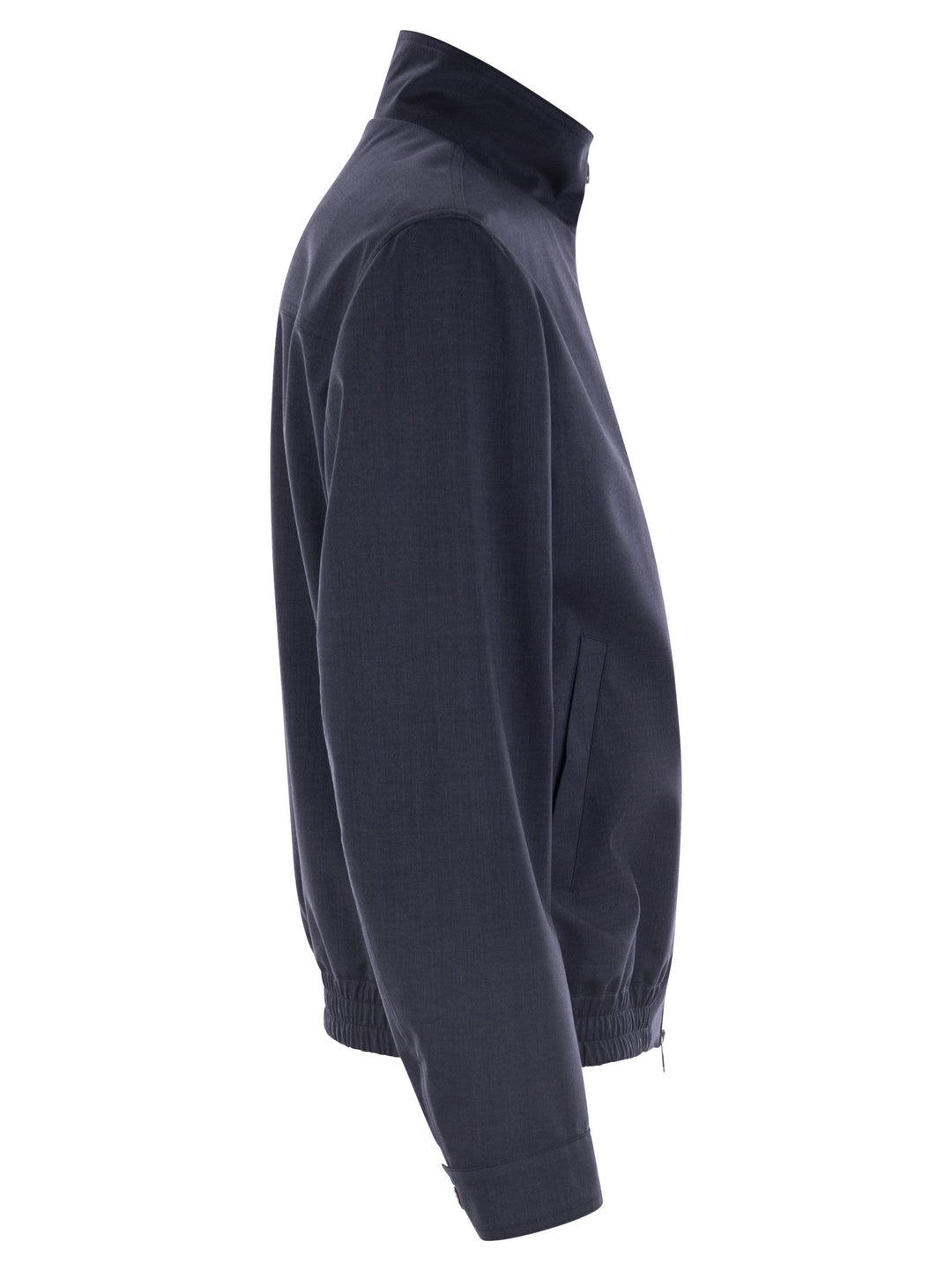 Brunello Cucinelli Men Bomber Jacket In Membrane Canvas