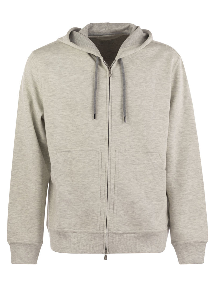 Brunello Cucinelli Men Cotton, Cashmere And Silk Fleece Zipped Topwear