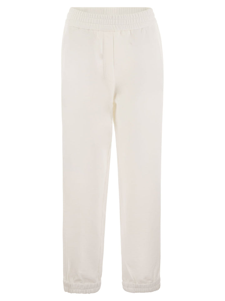 Brunello Cucinelli Women Track Trousers In Light Cotton Fleece